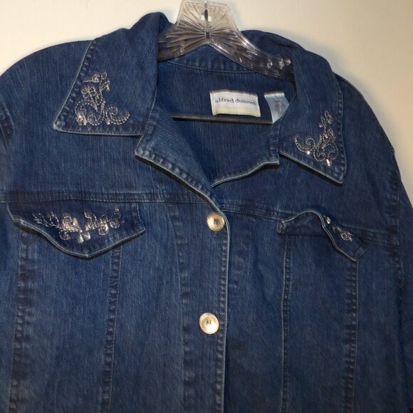 Alfred Dunner Embellished Jeans Jacket Sz 18W - Picture 2 of 6